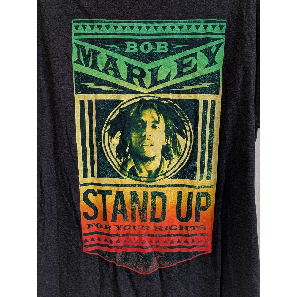 Bob Marley Reggae Music Artist Rasta Graphic Short Sleeve T-Shirt Large - Picture 2 of 3